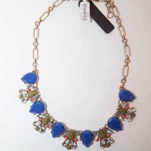 J. Crew Blue Stone Rhinestone Statement Necklace